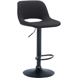 DELUKE® Barhocker JAKSON - Schwarz, Stoff, Schwarz | Barhocker mit Lehne Barstuhl Tresenhocker Tresenstuhl Kneipenhocker Kneipenstuhl