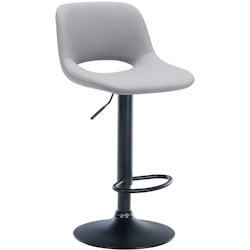 DELUKE® Barhocker JAKSON - Grau, Kunstleder, Schwarz | Barhocker mit Lehne Barstuhl Tresenhocker Tresenstuhl Kneipenhocker Kneipenstuhl