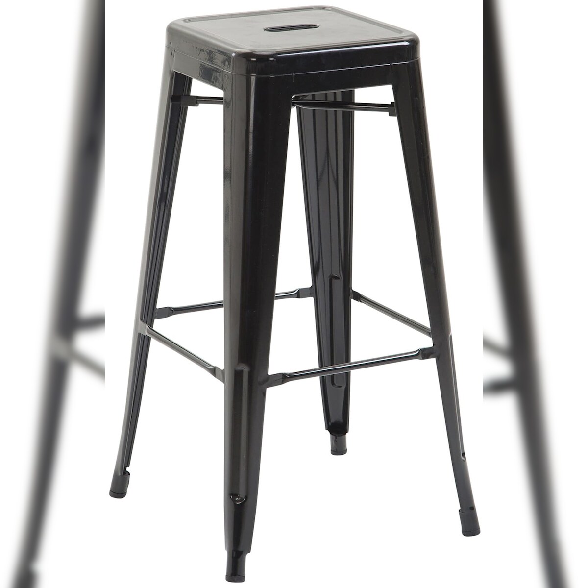 DELUKE® Barhocker MILAN - Schwarz, Metall | Barhocker ohne Lehne Barstuhl Tresenhocker Tresenstuhl Kneipenhocker Kneipenstuhl Image