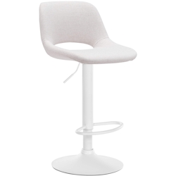 DELUKE® Barhocker JAKSON - Creme, Stoff, Weiß | Barhocker mit Lehne Barstuhl Tresenhocker Tresenstuhl Kneipenhocker Kneipenstuhl