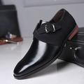 scarpe da uomo con cinturino alla caviglia in pelle sintetica e pelle scamosciata bicolore – eleganti scarpe eleganti con fibbia per occasioni formali