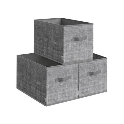 Fabric Collapsible Storage Bins Set of 3 with Handles for Home Organization