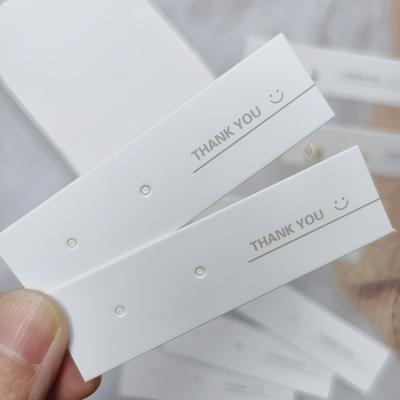 "TEMU Sheet Earring Card Holders, Classic White With "thank You" Print, Jewelry Display Cards For Studs, 2-slot Design, Retail Presentation And Packaging -jewelry Making Display & Packaging Supplies" Image