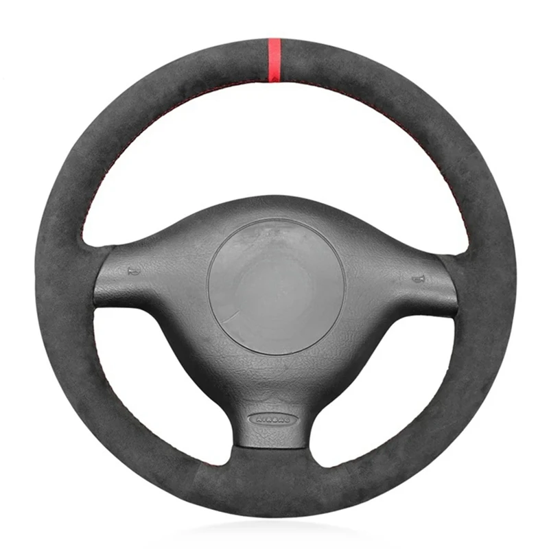 Rutsch feste wildleder leder auto lenkrad abdeckung für sitz leon mk1 volkswagen vw golf 4 iv passat b5 variante polo skoda fabia 1 Image