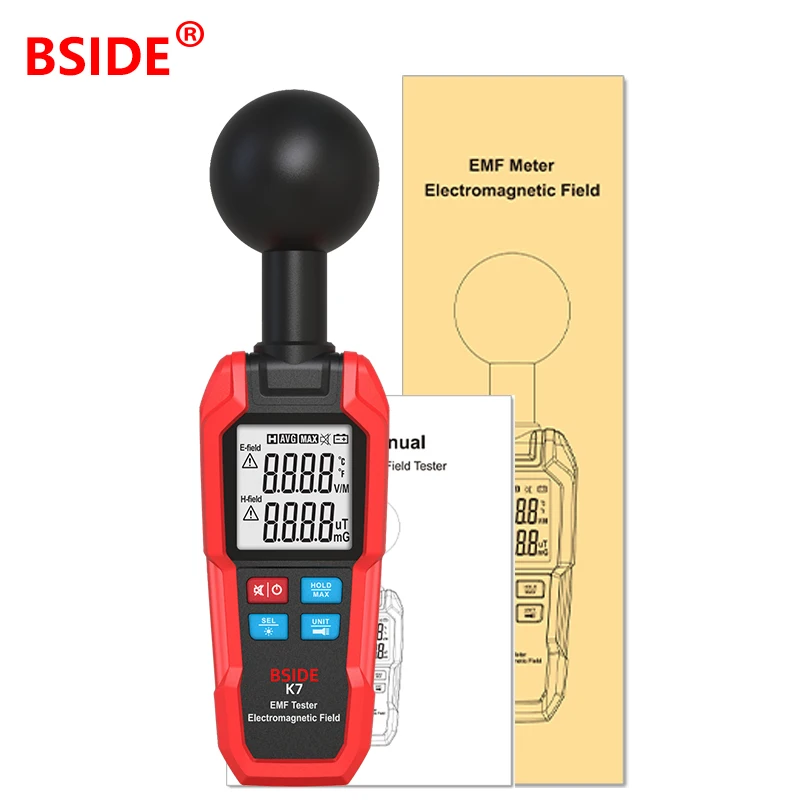 Bside emf meter elektro magnetischer felds trah lungs detektor kühler tester hand gehaltener elektrischer magnetischer dosimeter geiger zähler k7 Image