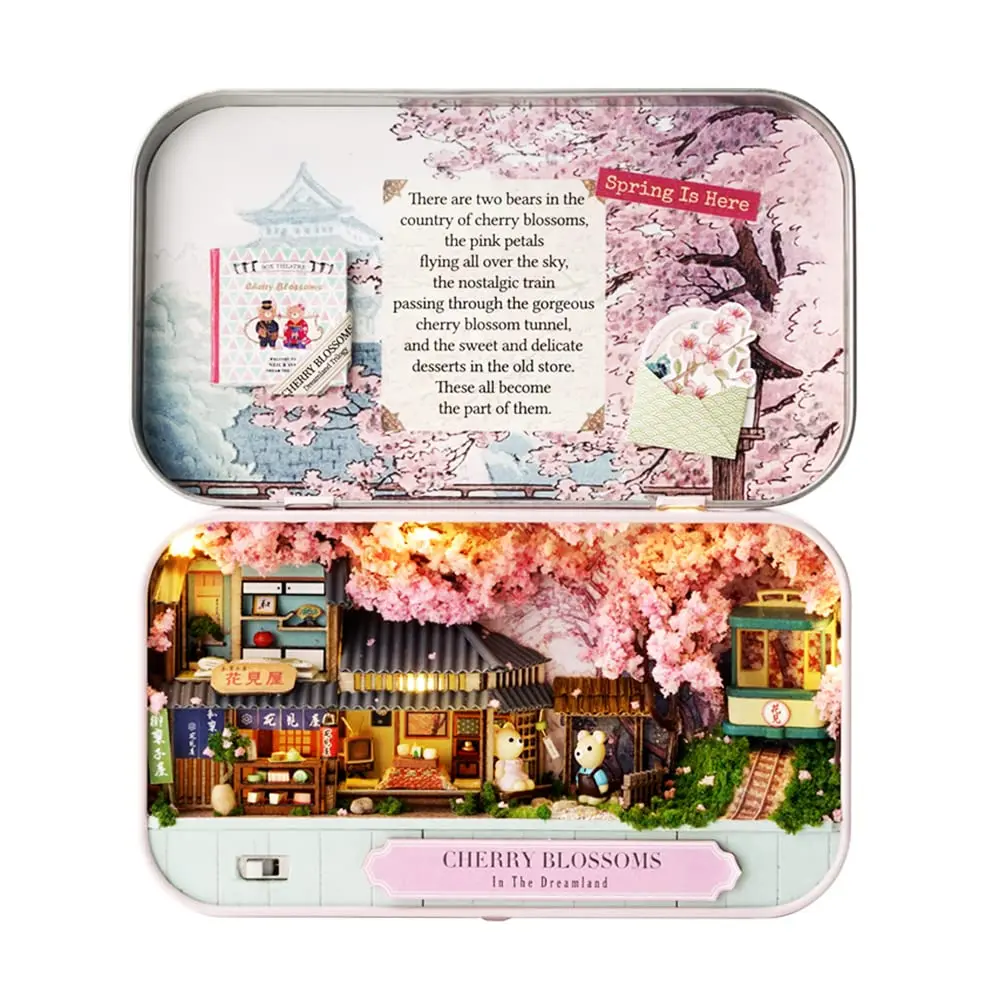 DIY Miniatur Puppenhaus Holz möbel Kit hand gefertigte Mini Eisen Box Theater Modell antike Skala kreative Puppenhaus Spielzeug für Liebhaber