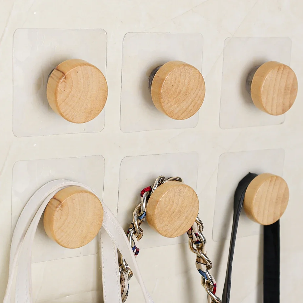 1–4 Stück Holzhaken, geometrische Form, Holz-Wandhaken, stanzfrei, Holz-Kleiderbügel, Kleiderbügel zum Aufhängen von Kleidung, Mütze, Schals, Handtuch