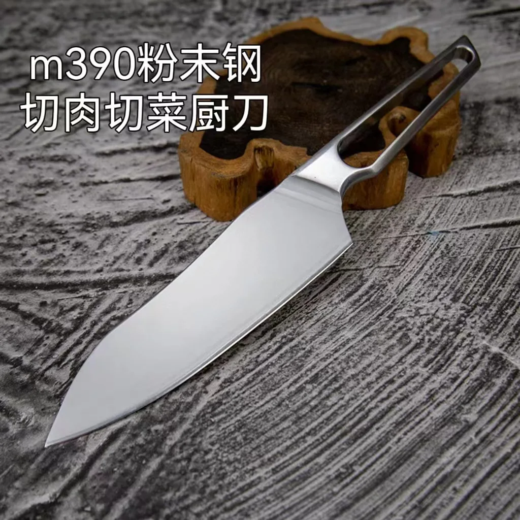 7-Zoll-Kochmesser mit M390-Kern, 3 Schichten verkleidete Stahlklinge, scharfes Hackmesser, Fleischschneiden von Gemüse, Küchenmesser, ausgehöhlter Griff Image