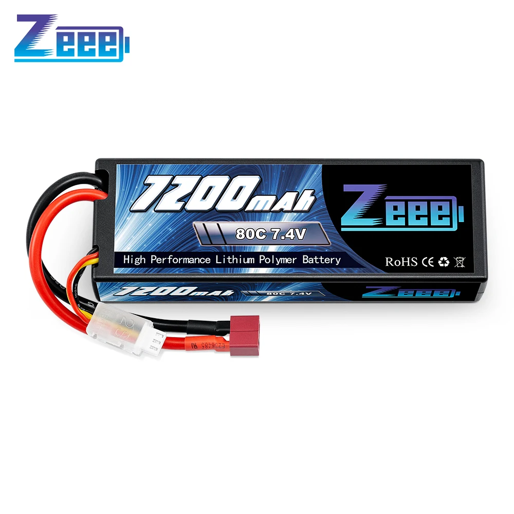 Zeee 2S 7200mAh LiPo-Akku 7,4V 80C mit Deans-Stecker für RC-Car-LKW-Buggy-Fahrzeug Losi Slash-Hubschrauber RC Racing Hobby-Teil