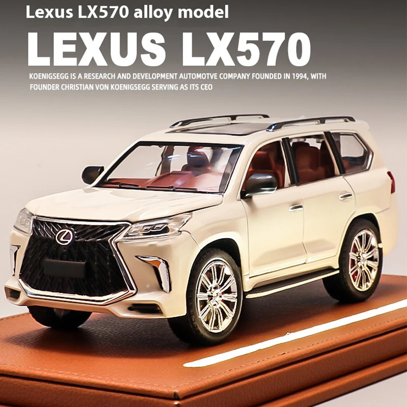 1:24 Lexus LX570 Off Road SUV Legierung Diecast Auto Modell Computer Desktop Sammlung Hobby Ornament Geschenk Für Freund Geschenk Box