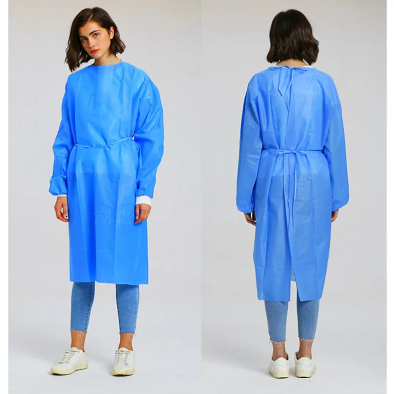 Einweg Staubdicht Kleid Verdicken Schutz Arbeit Isolation Kleidung Overall Kleidung Dental Anti-öl Fleck Pflege Arbeit Kleid Image