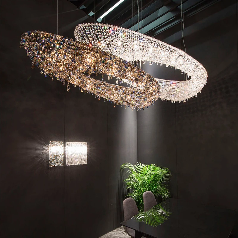 Moderne Kristall Kronleuchter Beleuchtung für Wohnzimmer Luxus Gold Hängelampe für Foyer Halle Lobby große hängende Leuchte