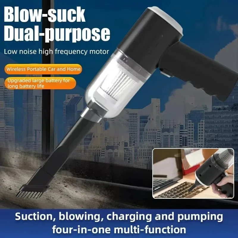 Kabelloses Auto Staubsauger USB-Aufladung 1200mah tragbares Reinigungs gerät Mini Nass-und Trocken blas sauger Haushalt Image