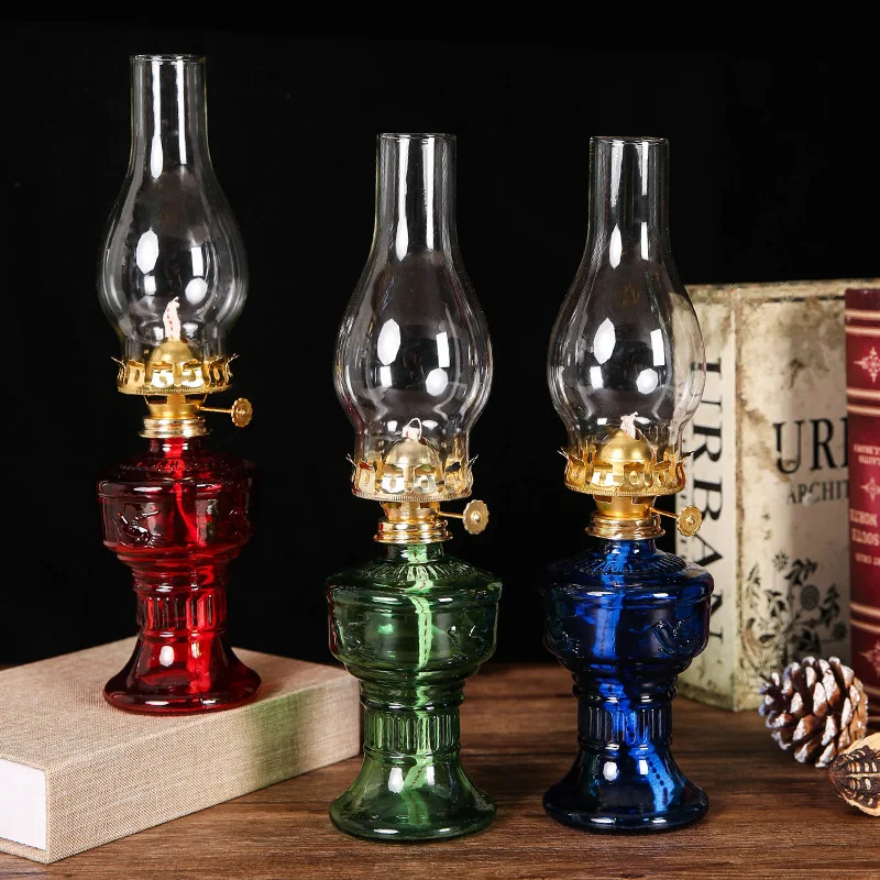 Ländliche Öllampe Laterne Glas Petroleum lampe Retro Innen öllampe Haupt dekoration Beleuchtung Öllampe