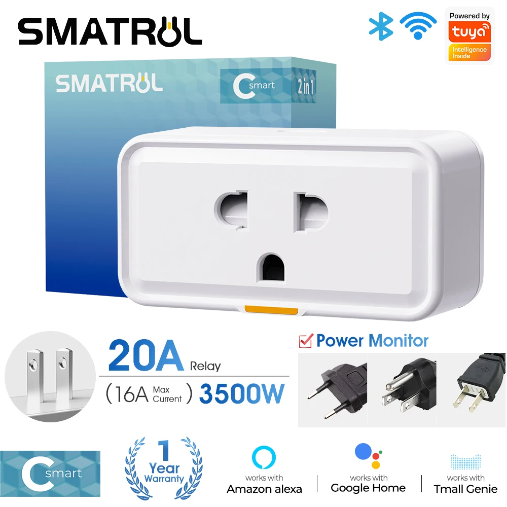 Tuya Drahtlose WIFI Smart Plug 16A US/VN Buchse Mit Timing Power Monitor APP Fernbedienung Arbeit Mit SmartLife Alexa googleHome Image