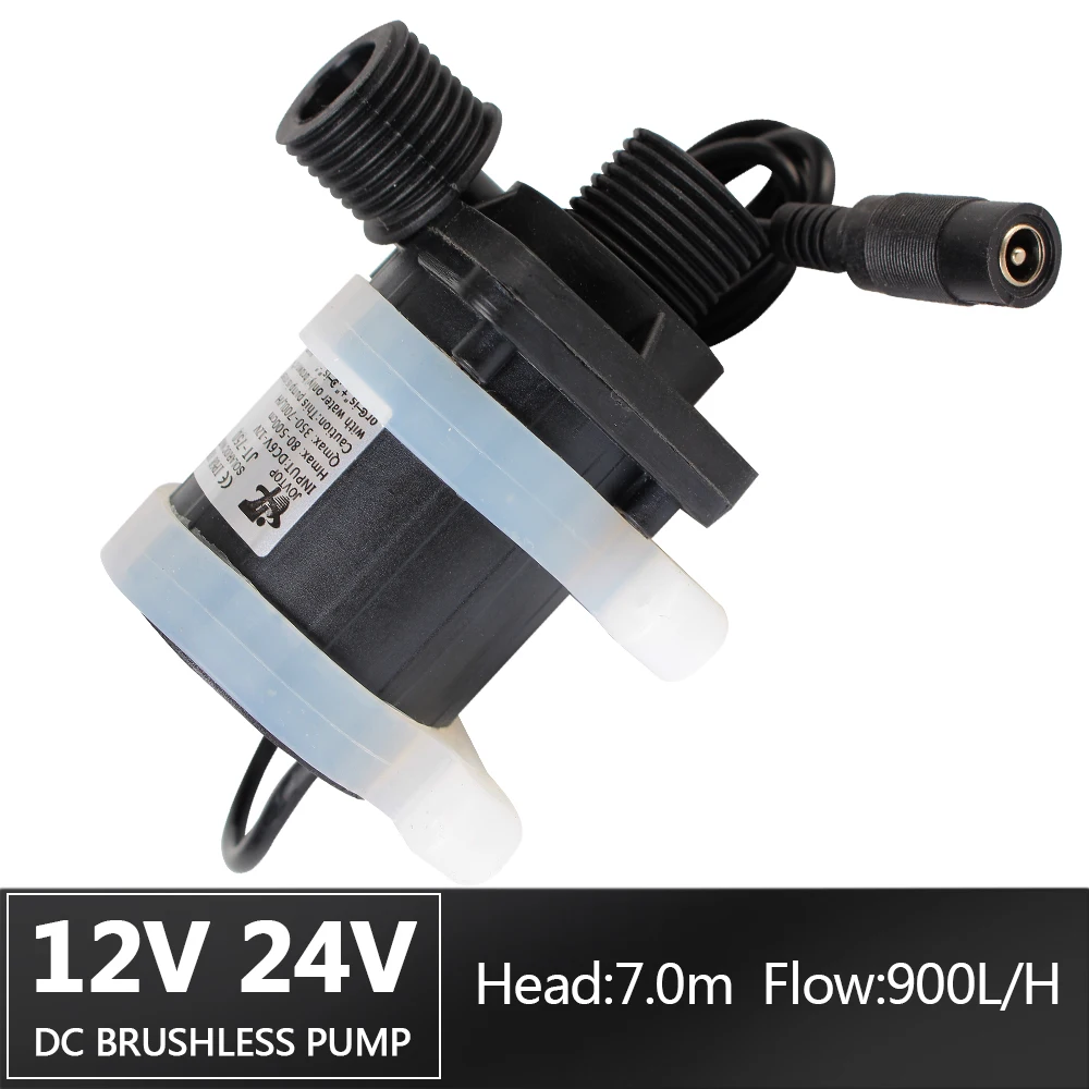 Ip68 us stopfen warmwasser bereiter dusche bodenheizung verstärker pumpe bürstenloser solar motor wasserpumpe dc 12v 24v leise 4 punkte gewinde Image