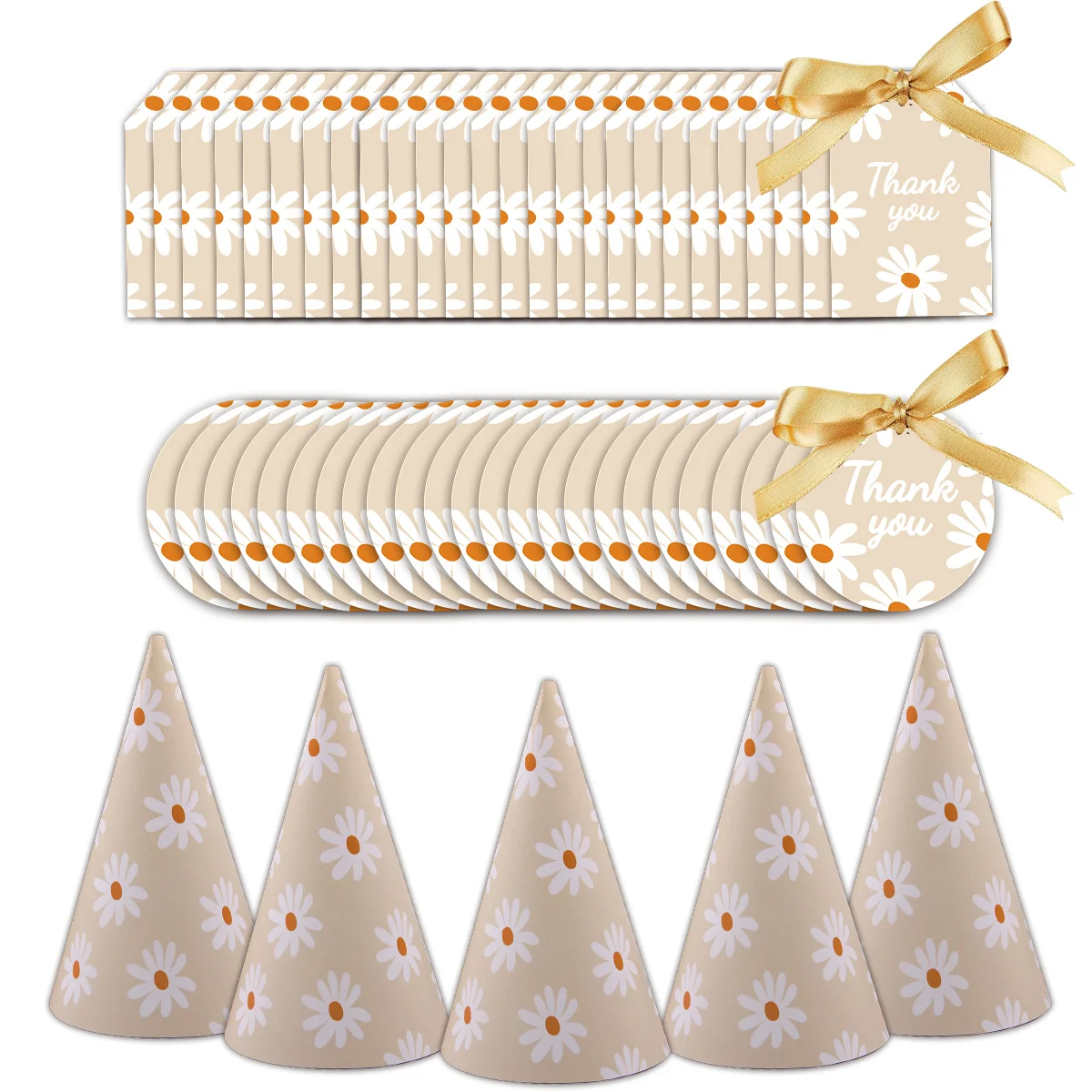 1Set Daisy Blume Aufkleber Papier Hängen Lebels Für Daisy Themen Hochzeit Geburtstag Party Dekorationen DIY Geschenke Verpackung Liefert Image