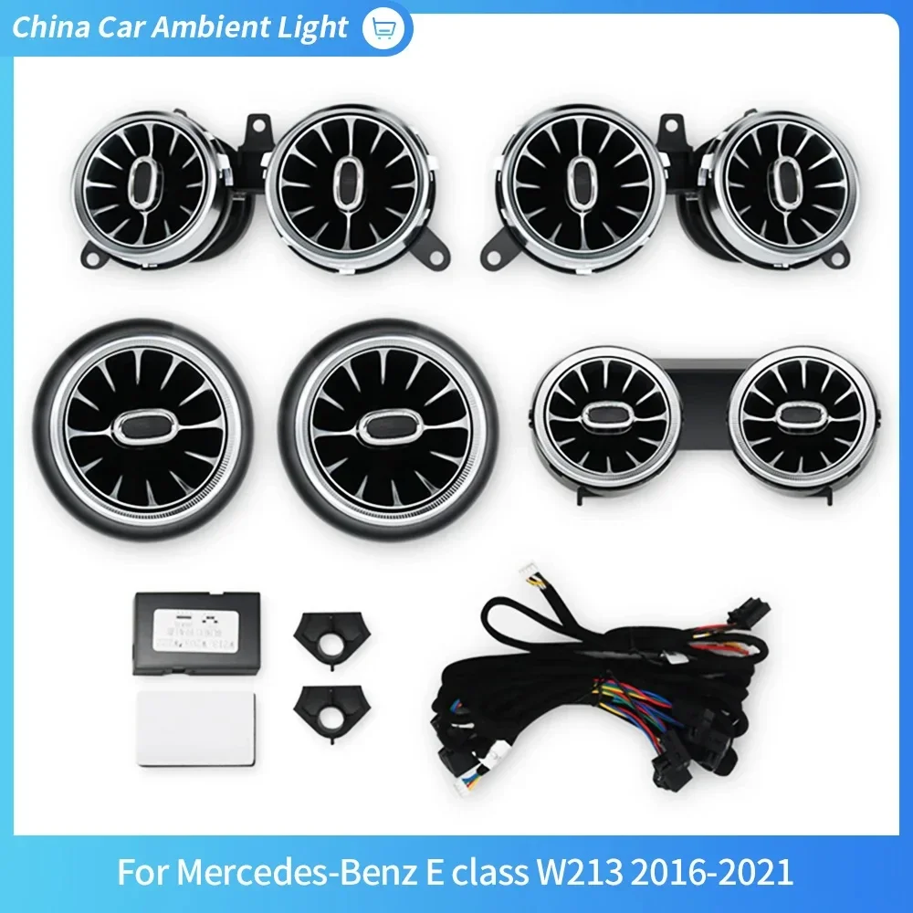 64 Farben Klimaanlage Licht für w213 Turbine Luft auslass LED Umgebungs lichter für Mercedes Benz E Klasse Entlüftung Image