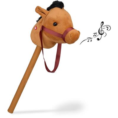 Steckenpferd mit Sound, Kinder, Plüsch & Kunststoff, Höhe: 68 cm, niedliches Stockpferd, Stabpferd,
