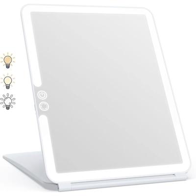 Jusch - Schminkspiegel, beleuchteter Schminkspiegel, LED-Spiegel, Touchscreen-Reisespiegel (weiß) Image