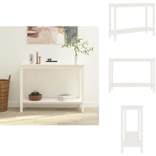 Konsolentisch Weiß 110x40x80 cm Massivholz Kiefer - Holz Konsole - Wohnzimmer Möbel