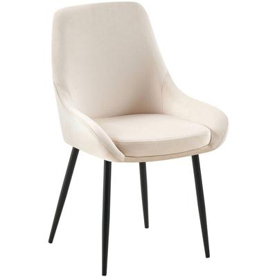 Esszimmerstuhl Elmira Samt creme Metall matt schwarz Image