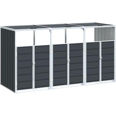 Vidaxl - Mülltonnenbox für 3 Tonnen Anthrazit 216x81x115 cm Stahl Image