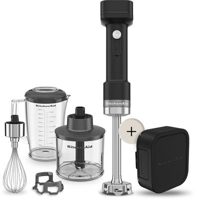 KITCHENAID Stabmixer "5KHBRV75BM", schwarz (matt schwarz), B:7cm H:41cm T:7,9cm, Mixer, mit Akku