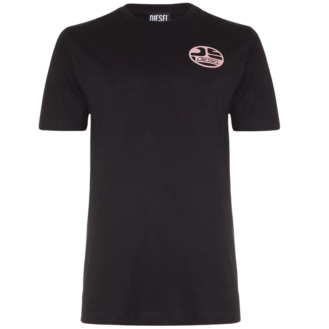 Schwarzes T-Shirt mit ovalem DS-Logo von Diesel Image
