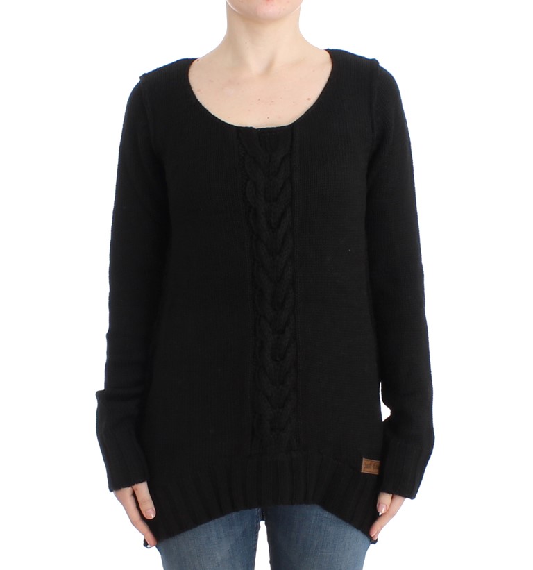 Cavalli Damen schwarzer Strickpullover aus Wolle Image