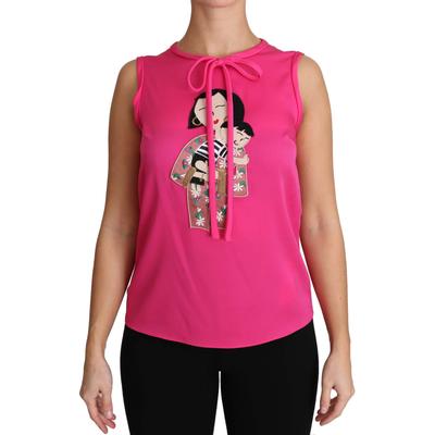 Dolce & Gabbana Damen Pinke Family Seidentop Mama Bluse Shirt Image