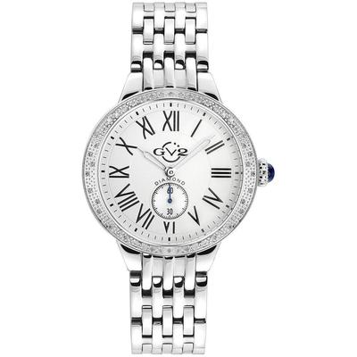 GV2 Astor Montre à quartz suisse avec diamants pour femme, cadran blanc en acier inoxydable