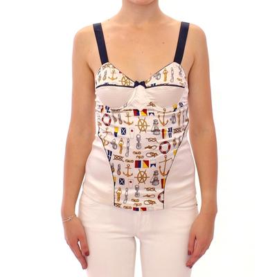 Dolce & Gabbana Damen Tanktop mit maritimen Motiv in Weiß Image
