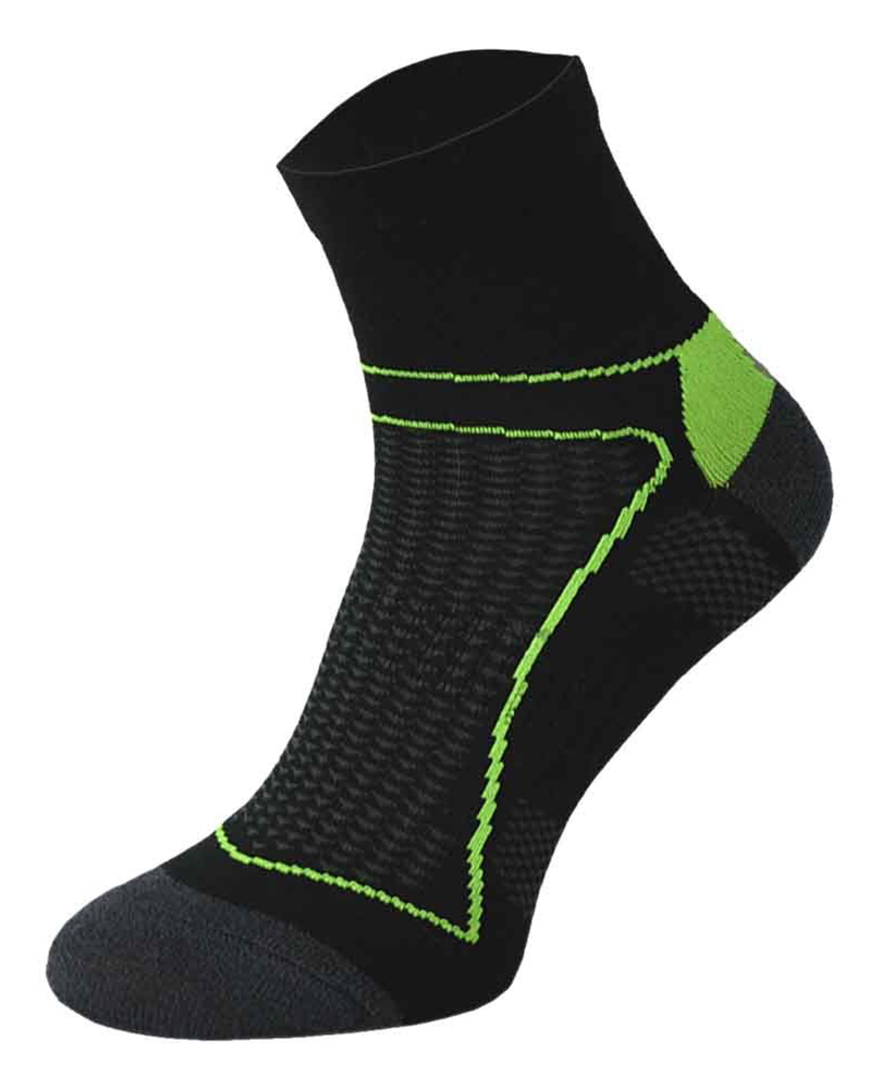 COMODO - Unisex Chaussettes Cyclisme sport Velo Route anti Tranpirante Basses - Vert Noir Image