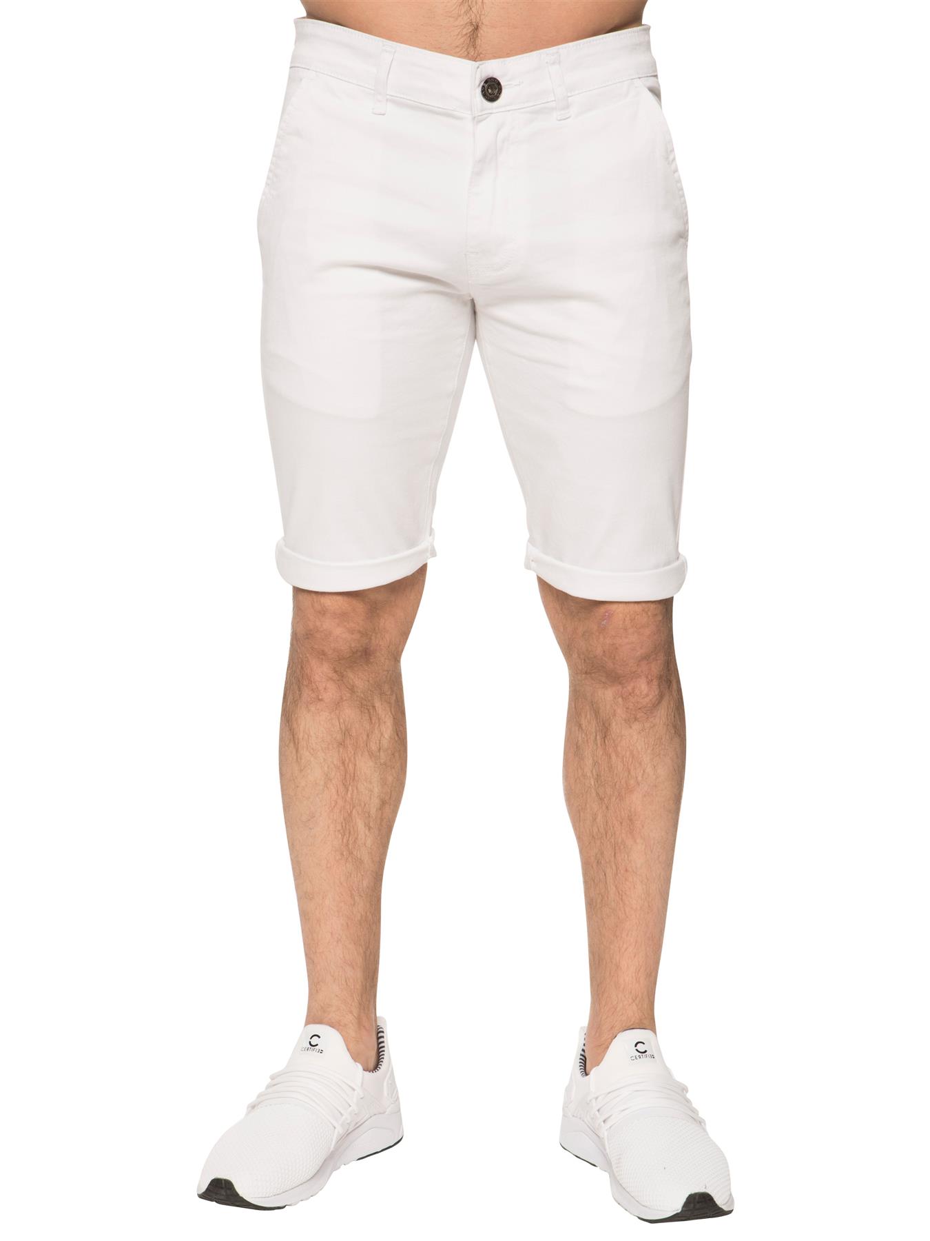 Enzo | Herren Slim Fit Stretch Chino Shorts - Weiß Image