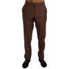 Dolce & Gabbana Herren Braune Wollseide Formelle Hosen