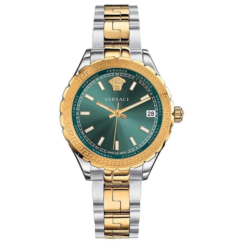 Versace V12050015 Damen Hellenyium Zweifarbige Grüne Uhr Image
