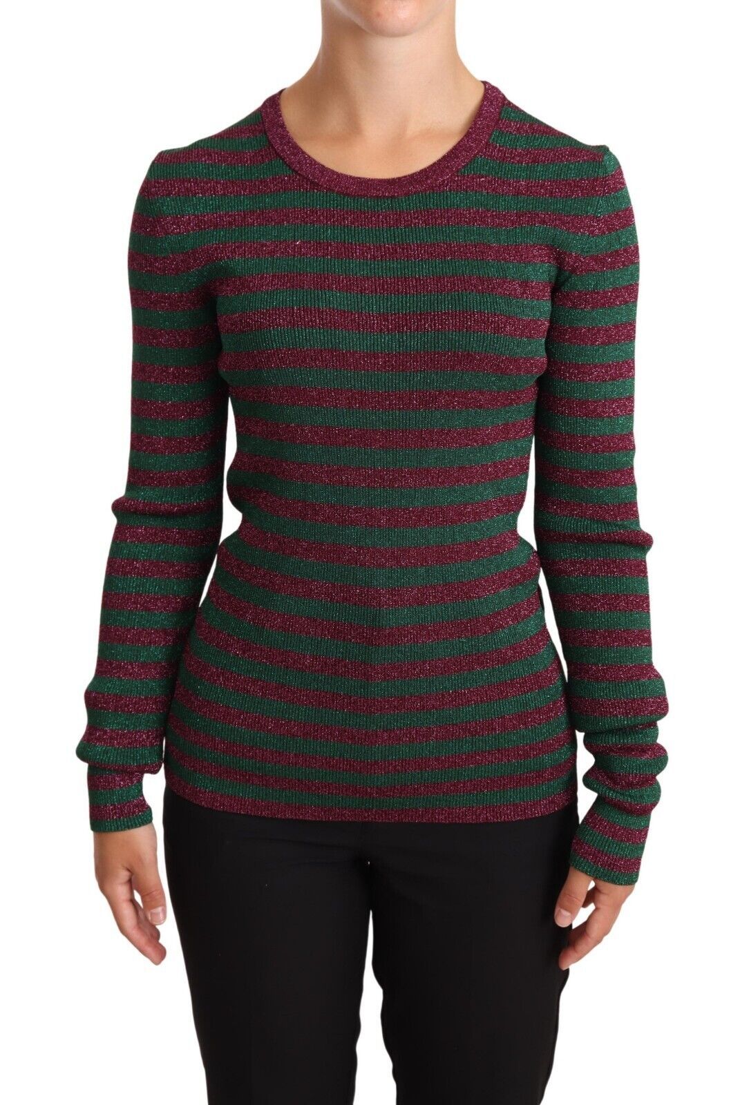 Gestreifter Rundhals-Pullover Image