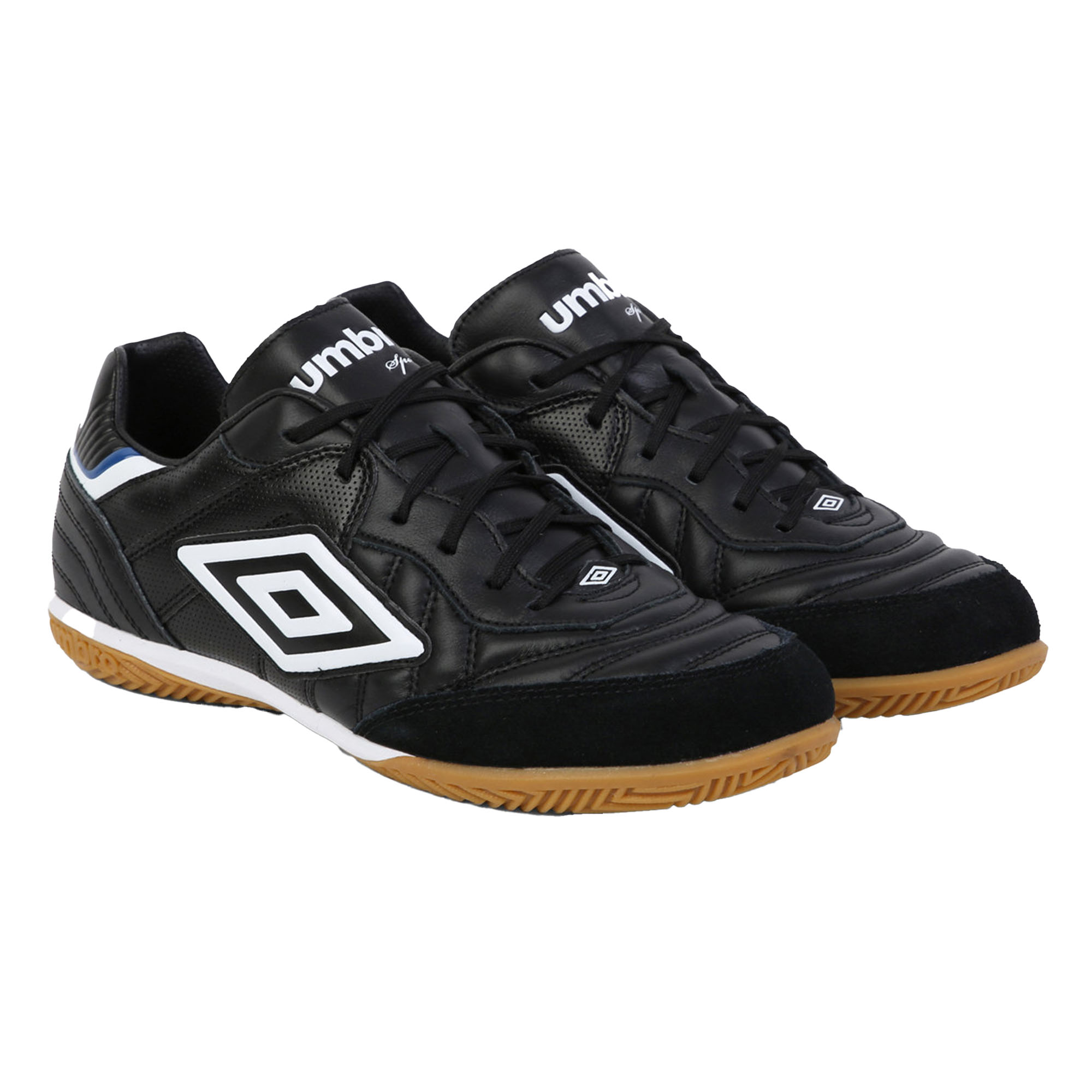 Umbro Herren Speciali Eternal Team NT Leder-Turnschuhe (Schwarz/Weiß/Königsblau)