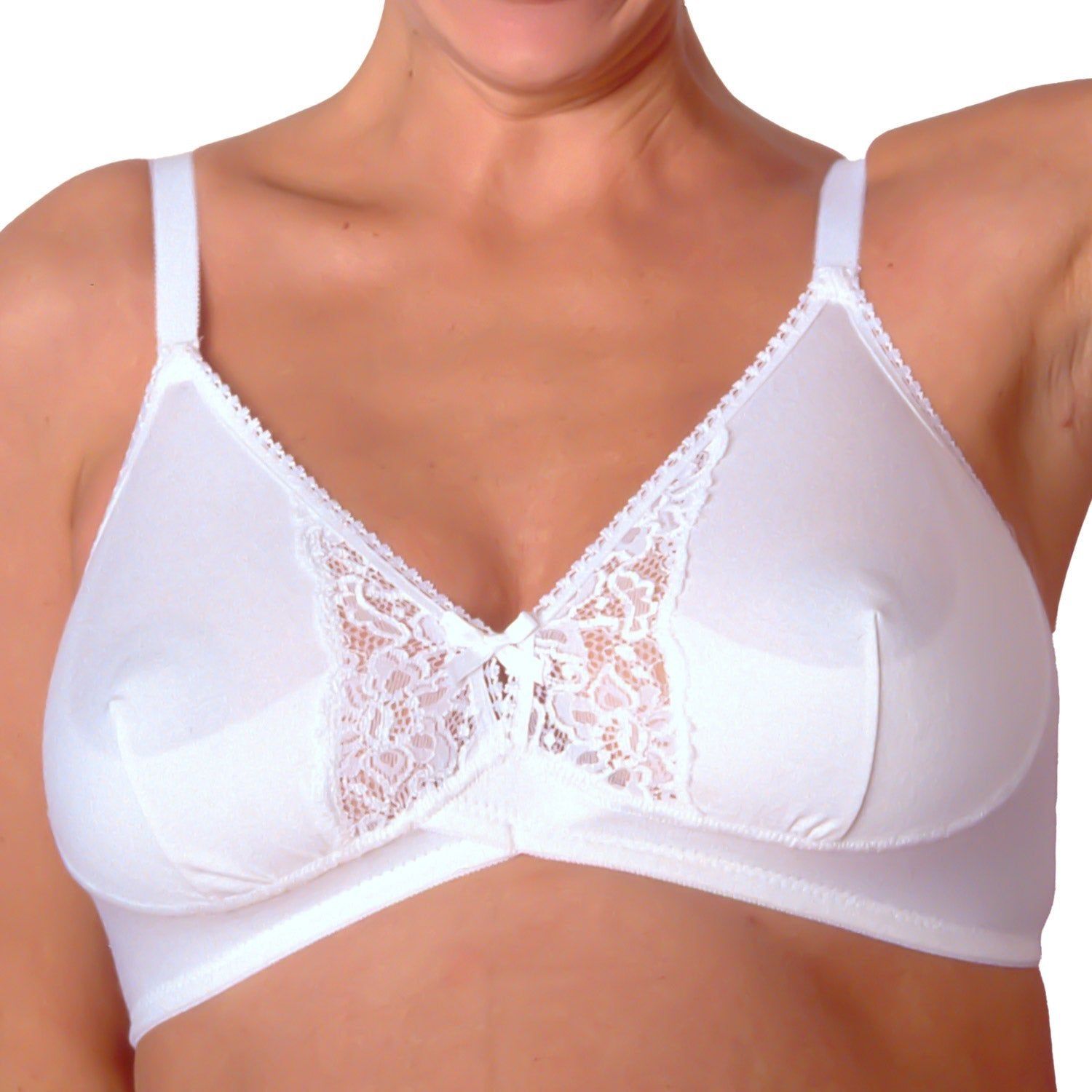 MYSANITY® Reggiseno Premaman in Cotone con Pizzo Coppa C Bianco 1 St