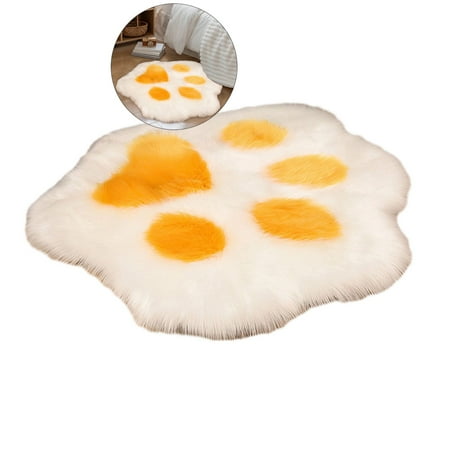 WNFJR Doormat Welcome Non Slip Door Mat Rugs Super Soft Faux Sheepskin Rug Furry Cat Paws Rug Kids Room Rug Room Decor Non Slip Throw Rug Furry Rug Bedroom Rug