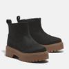 Chelseaboots TIMBERLAND "STONE STREETMID WARM LINED BOOT", Damen, Gr. 38,5, schwarz (schwarz nubuck), Leder, sportlich, Schuhe, Winterstiefel,Winterschuhe,gefüttert