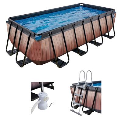 Framepool EXIT, braun, B:200cm H:100cm L:400cm, Schwimmbecken, BxLxH: 200x400x100 cm, mit Filterpumpe und Sicherheitsleiter Image