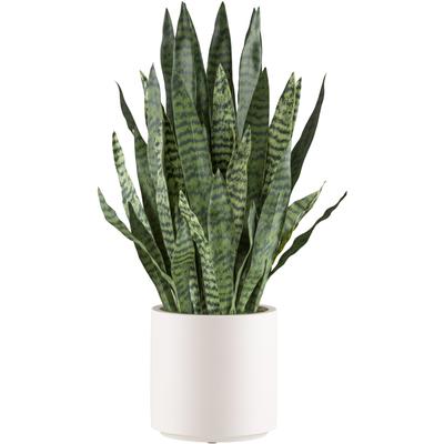 Kunstpflanze CREATIV GREEN "Sanseveria zeylanica", grün, H:90cm, Kunststoff, Kunstpflanzen, im eleganten cremefarbenen Topf Image