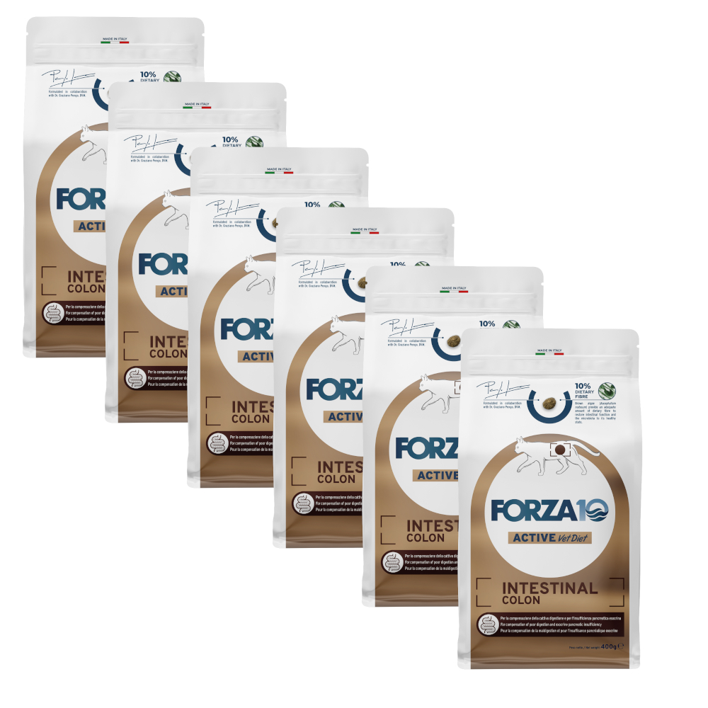 Forza10 Active Line Intestinal Colon Pesce Crocchette gatto - 4,8 kg (12 x 400 g)