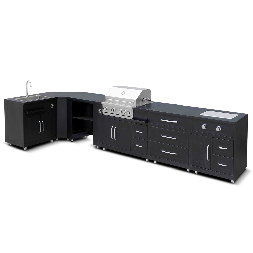 Area cucina esterna con 6 unità: 2 unità di cottura/lavello