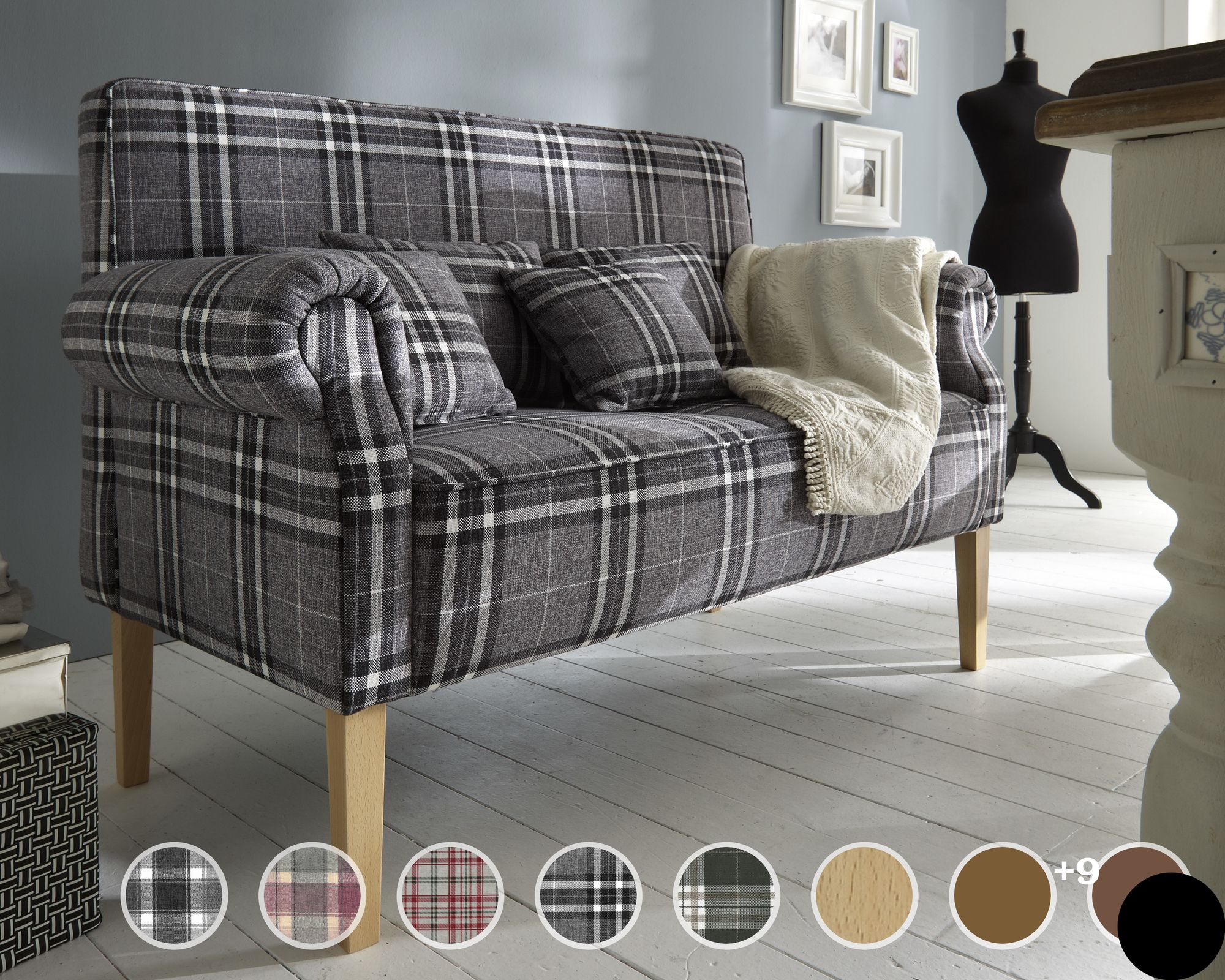 Massivholz »Tavola« Tischsofa 3-Sitzer / weiss / PK K 1632