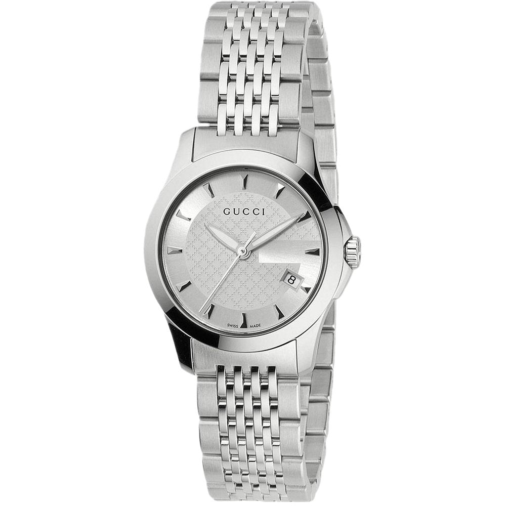 Gucci YA126501 G-Timeless Silbernes Zifferblatt Damenuhr Image