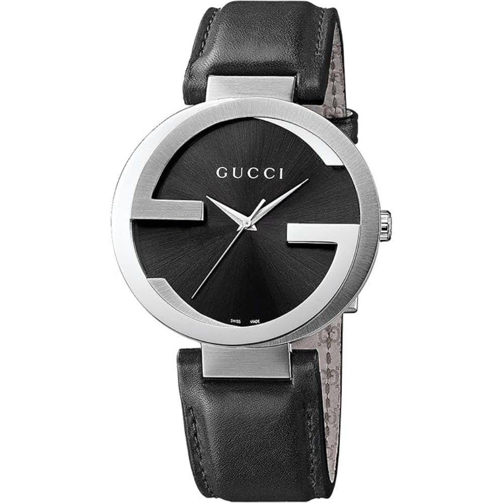 Gucci YA133501 Interlocking schwarzes Zifferblatt Damenuhr Image