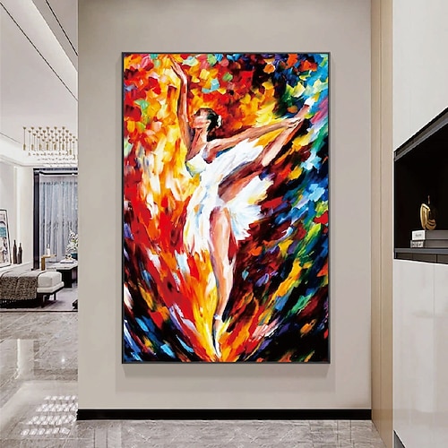 Gemälde einer tanzenden Ballerina, handgemaltes modernes Gemälde mit Pattle Knife, strukturiertes Figurengemälde, moderne Wandkunst, Gemälde einer Ballerina, handgemaltes Kunstwerk, Bildgemälde für Image